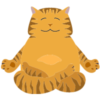 Cute Stress-Free Orange Cat cartoon art