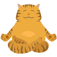 Cute Stress-Free Orange Cat cartoon art